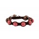 Leather Bracelet with Pink Crystals