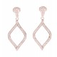 Diamond Shaped Silver Plated Crystal Post Earring