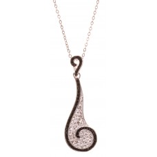 Swirl Pendant With Jet,Crystals