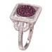 Silver Plated Square Amethys Crystal Ring