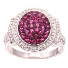 Silver Plated Pink, Crystal Ring